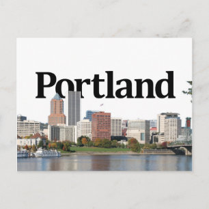 Portland OR Skyline med Portland i Himlar Vykort