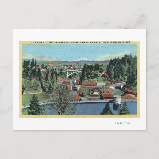 Portland, OR - View from City Park Vykort (Framsida)