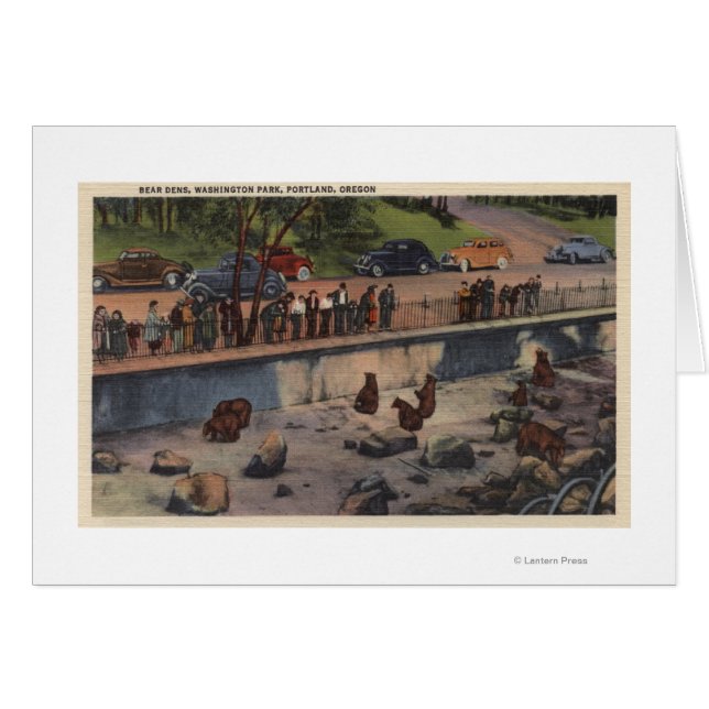 Portland, ORBear Dens i Washington Park Hälsningskort (Framsidan Horizontal)