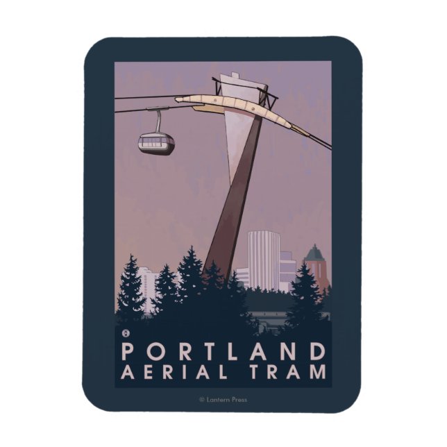 Portland, Oregon Aerial Tram Scene Magnet (Vertikal)