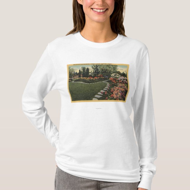 Portland Oregon - Azaleas & Rhododendrons T Shirt (Framsida)