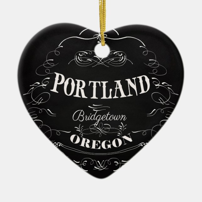 Portland Oregon - Bridgetown Julgransprydnad Keramik (Framsidan)
