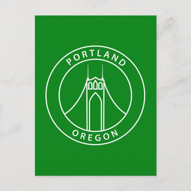 Portland Oregon Design Vykort (Framsida)