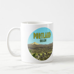 Portland Oregon Downtown Mt. Huva Vintage Kaffemugg