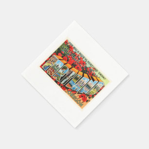 Portland Oregon ELLER gammal vintage resorsouvenir Pappersservett