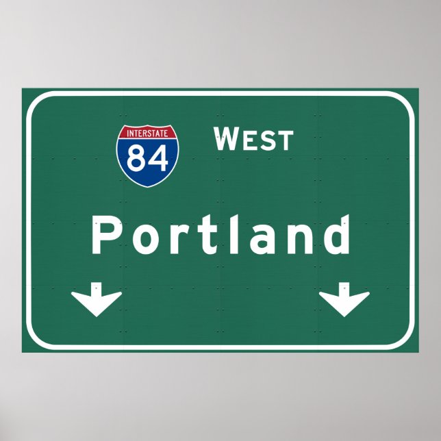 Portland Oregon eller Interstate Highway Freeway: Poster (Framsidan)