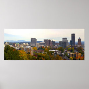 Portland Oregon Fall Season Färg Poster