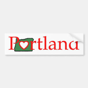 portland Oregon hjärtaskjorta Bildekal