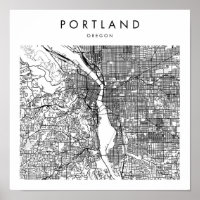 Portland Oregon - minimalt Modern Street Karta