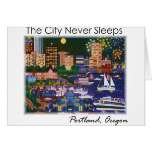 Portland Oregon @ Natt Hälsningskort