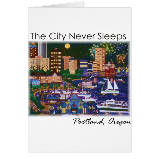 Portland Oregon @ Natt Hälsningskort (Framsidan)