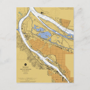 Portland Oregon Nautical Harbour Diagram vykort