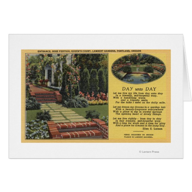 Portland, Oregon - Ro Festival Queens Court Hälsningskort (Framsidan Horizontal)