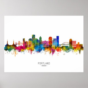 Portland Oregon Siluett Poster