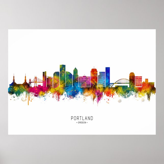 Portland Oregon Siluett Poster (Framsidan)