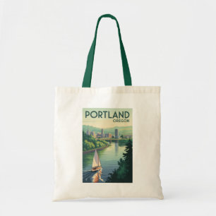 Portland Oregon Siluett Resa Konst Vintage Tygkasse