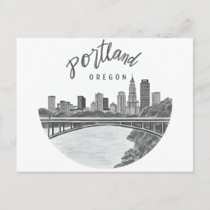 Portland Oregon Siluett Vykort