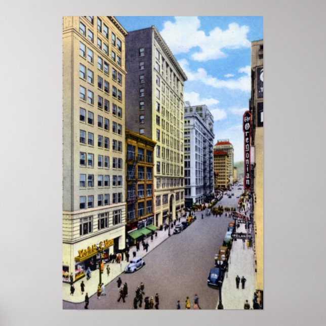 Portland Oregon sjätte Avenue Poster (Framsidan)