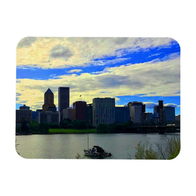 Portland, Oregon Skyline #1 Magnet (Horisontell)