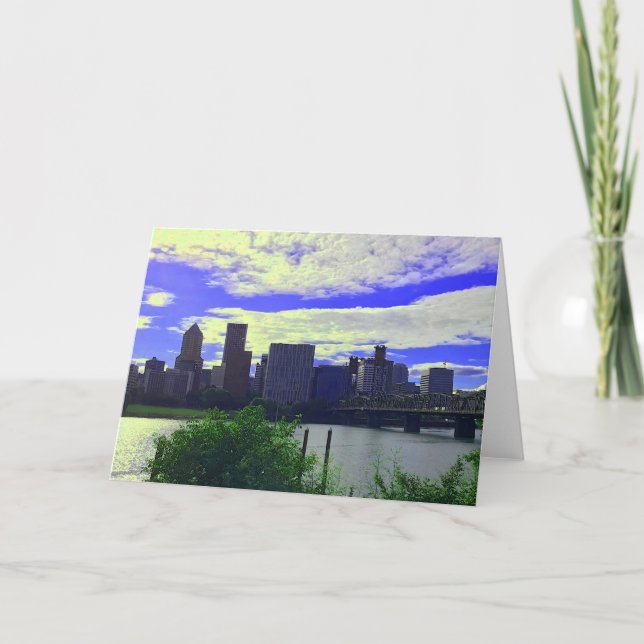 Portland, Oregon Skyline #2-kort Kort (Framsida)