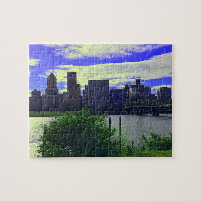 Portland, Oregon Skyline #2 Puzzle Pussel (Horisontell)