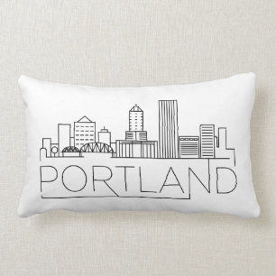 Portland, Oregon Skyline Lumbar Pillow Lumbarkudde