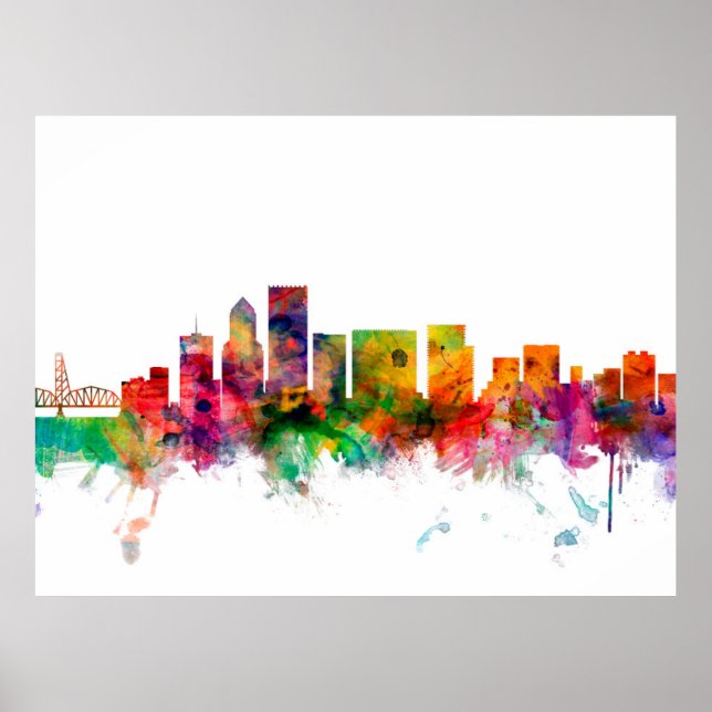 Portland Oregon Skyline Poster (Framsidan)