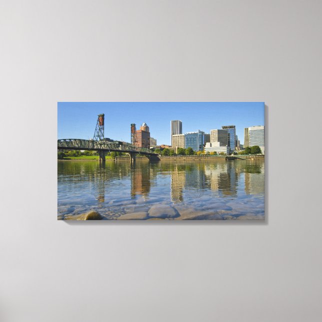 Portland Oregon Skyline Stretched Kanvastryck (Framsida)