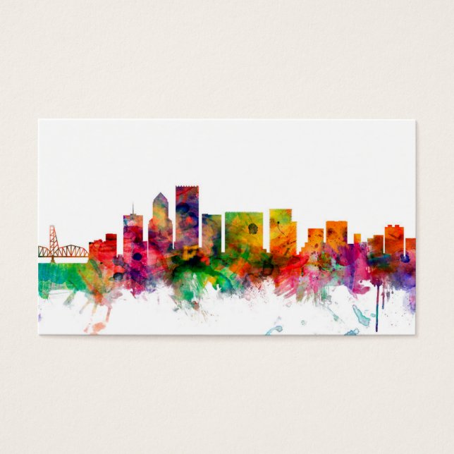 Portland Oregon Skyline Visitkort (Framsidan)