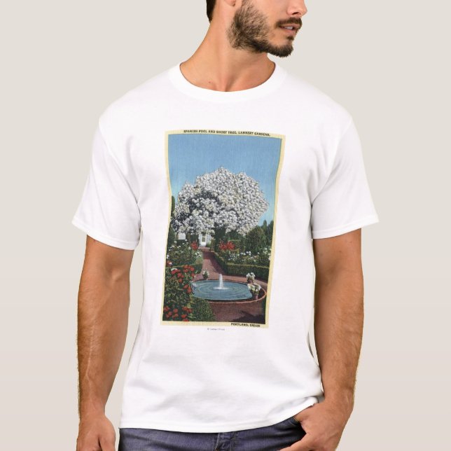 Portland Oregon - spanjorbassäng och spöketräd T-shirt (Framsida)