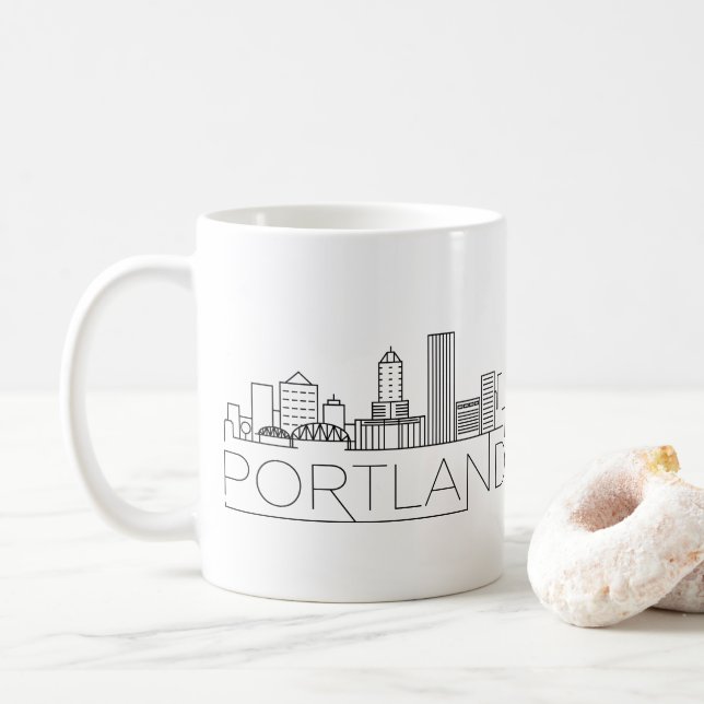 Portland, Oregon| Statistiskt styrd Skyline Kaffemugg (Med munk)
