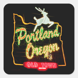 "Portland, Oregon" - Stickers - Portland Stag-teck Fyrkantigt Klistermärke