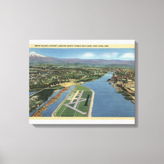 Portland, Oregon - Svan flygplats Tittar Canvastryck (Framsida)