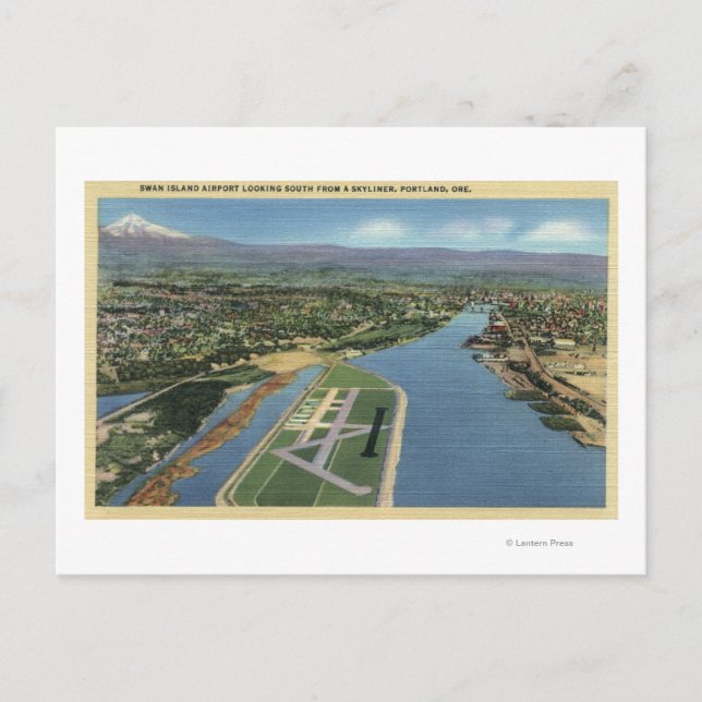 Portland, Oregon - Svan flygplats Tittar Vykort (Framsida)