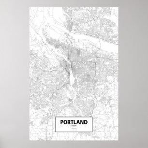Portland, Oregon (svart på vitt) Poster