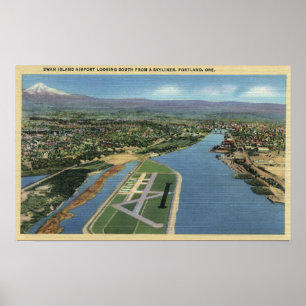 Portland Oregon - tittar svanöflygplats Poster