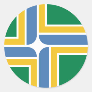 Portland, Oregon, United Stater flagga Runt Klistermärke