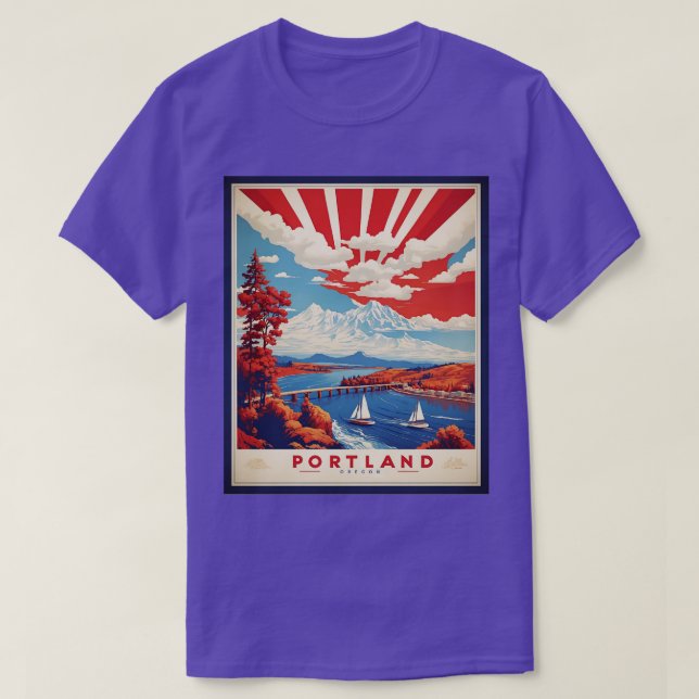 Portland Oregon United States Tourism V T Shirt (Design framsida)