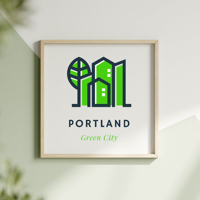 Portland Oregon US Sustainable Grönt City Poster (Skapare uppladdad)