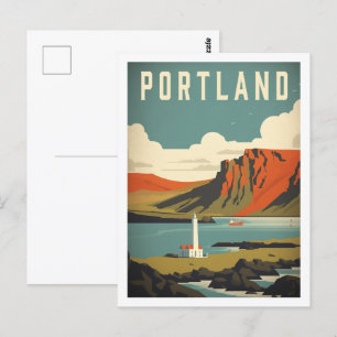 Portland Oregon USA Berömd Vintage resor Ställe Vykort