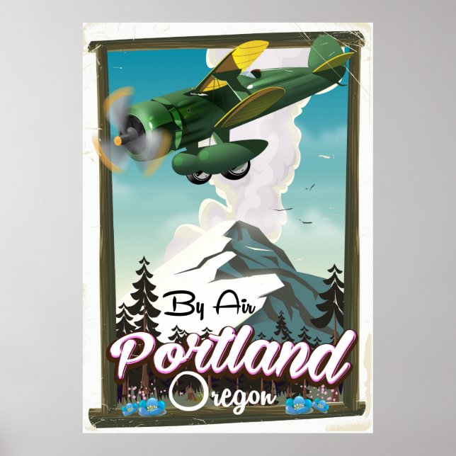 Portland, Oregon vintage reseaffisch Poster (Framsidan)