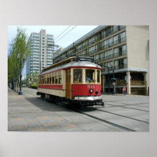 Portland Oregon Vintage Trolley Poster