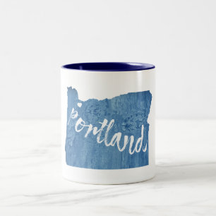 Portland, Oregon Wood Grain Två-Tonad Mugg