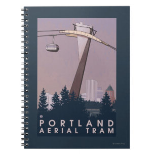 Portland, OregonAerial Tram Scene Anteckningsbok Med Spiral