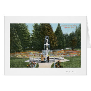 Portland, OregonCity Park Fontän View Hälsningskort