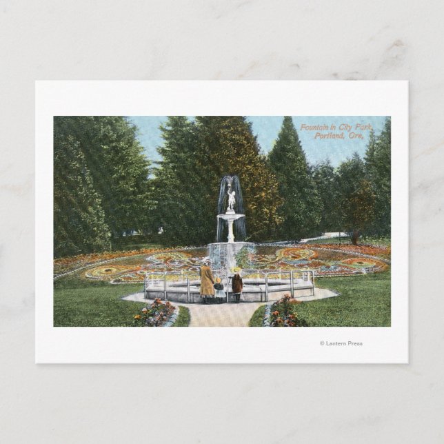 Portland, OregonCity Park Fontän View Vykort (Framsida)