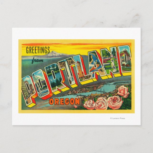 Portland, OregonLarge Brev Scenes Vykort (Framsida)