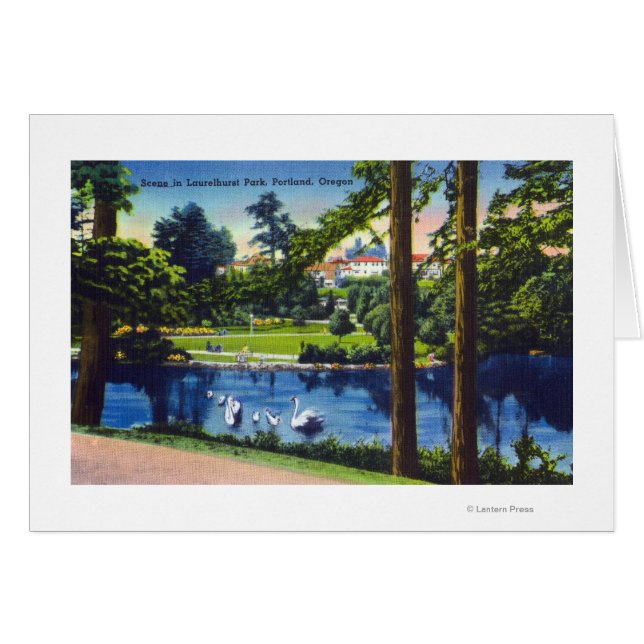 Portland, OregonLaurelhurst Park Scene Hälsningskort (Framsidan Horizontal)