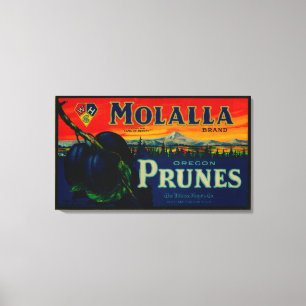 Portland, OregonMolalla Prune-etikett Canvastryck