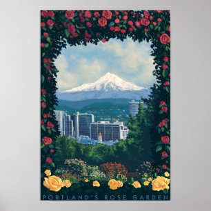 Portland OregonRose trädgårds- plats Poster